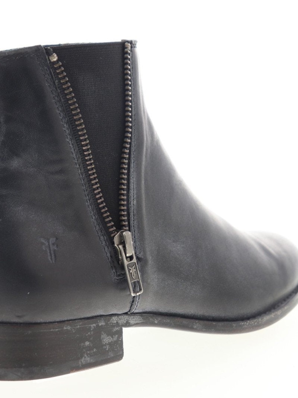 Frye Carly Zip Black Leather Chelsea Ankle Boots | Sz 8.5 | Very Good Condition